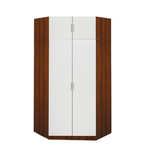 Eckschrank ESO 61550 Nussbaum/Weiß